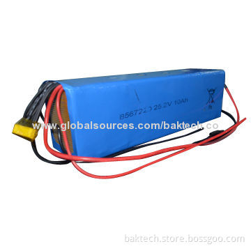 Lithium ion polymer battery pack, 8S1P 25.2V 10Ah with BMS